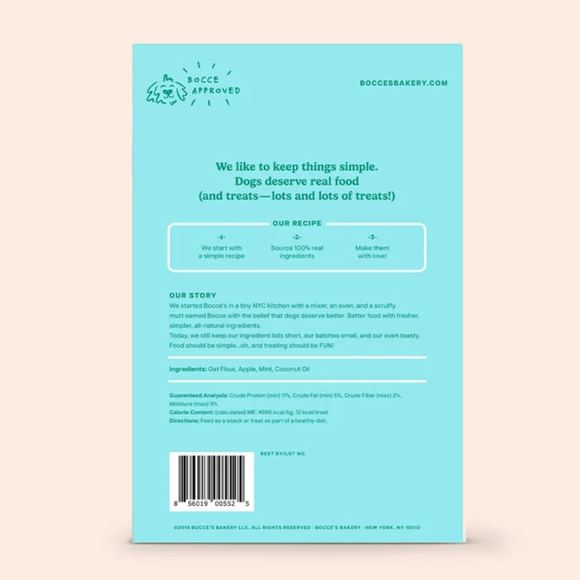 Bocce’s Bakery Daily Support Crunchy Breath Biscuits Apple & Mint Recipe Dog Treat 12-oz - Dog Biscuits & Crunchy