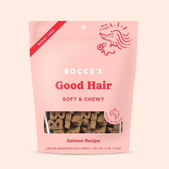 Bocce’s Bakery Good Hair Soft & Chewy Salmon Recipe Dog Treats 6-oz - Soft & Chewy Dog Treats 1