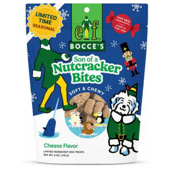 Bocce’s Bakery Son of a Nutcracker Bites Soft & Chewy Cheese Flavored Dog Treats 6-oz - Soft & Chewy Dog Treats 1