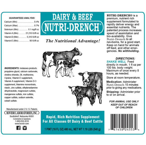 Bovidr Laboratories Nutri-Drench Dairy & Beef Supplement - Dairy & Beef Supplement 2