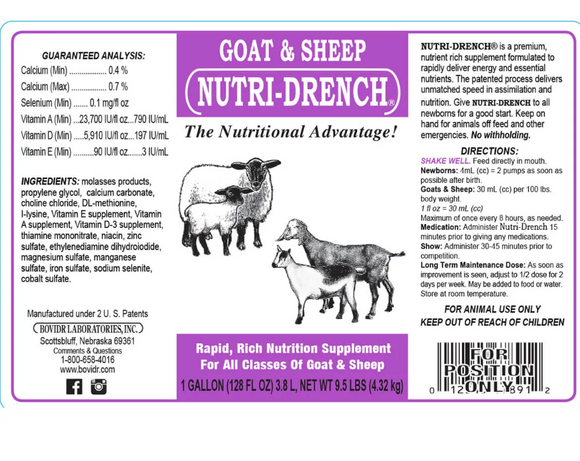 Bovidr Laboratories Nutri-Drench Supplement For Goat & Sheep - Goats & Sheep Supplements 2