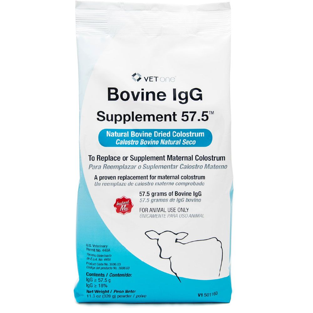 VetOne Bovine IgG Supplement 57.5 Natural Bovine Dried Colostrum (320