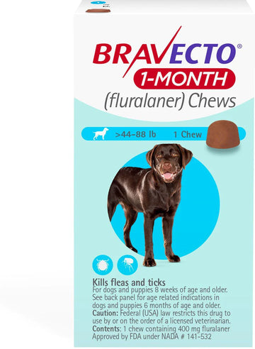 Bravecto 1-Month Chew for Dogs 44-88 lbs (Blue Box)
