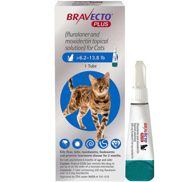 Bravecto PLUS Topical Solution for Medium Cats 6.2-13.8 lbs (Blue Box)