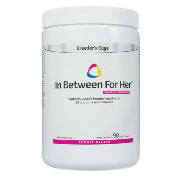 Breeder’s Edge In Between For Her-Female Multivitamin for Medium & Large Dogs - 90 soft chews - Pet Vitamins &