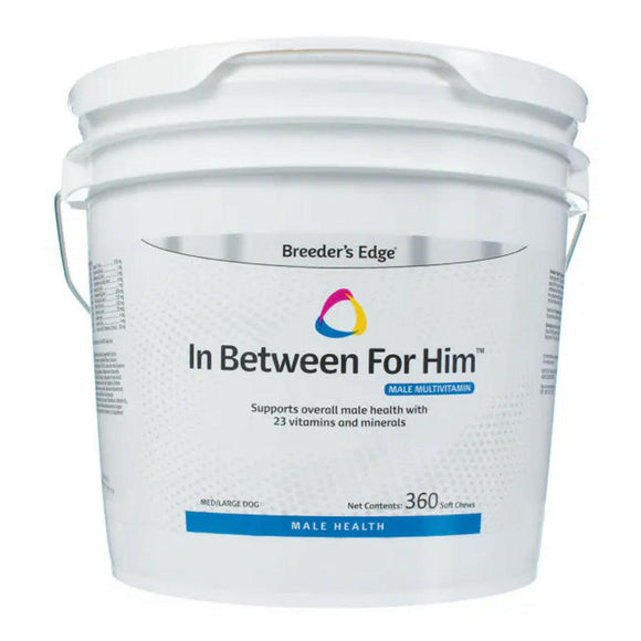 Breeder’s Edge In Between For Him- Male Multivitamin For Medium & Large Dogs - 360 soft chews - Pet Vitamins &