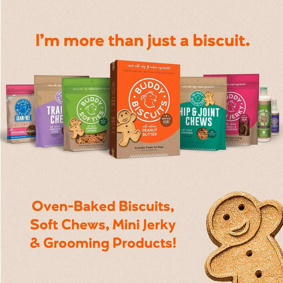 Buddy Biscuits Grain-Free Oven-Baked Crunchy Dog Treats With Peanut Butter (14 oz)