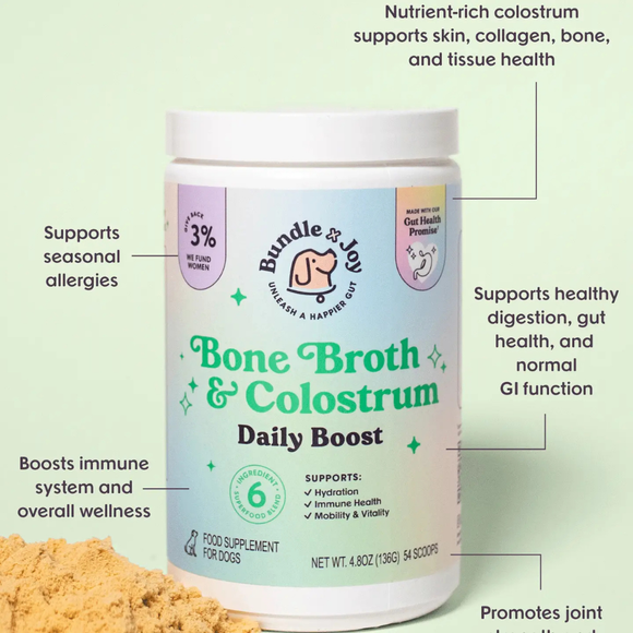 Bundle x Joy Bone Broth & Colostrum Daily Boost Supplemet for Dogs (4.8 oz) - Pet Vitamins & Supplements 2