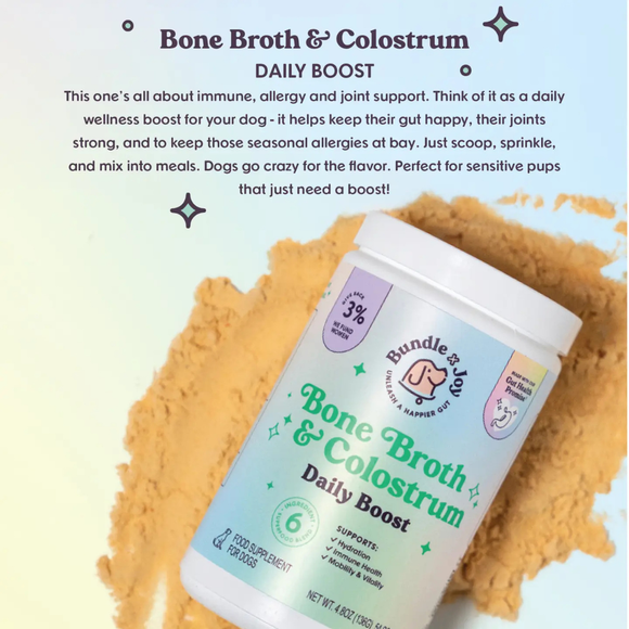 Bundle x Joy Bone Broth & Colostrum Daily Boost Supplemet for Dogs (4.8 oz) - Pet Vitamins & Supplements 3