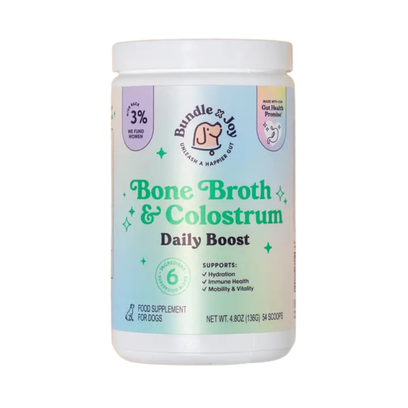 Bundle x Joy Bone Broth & Colostrum Daily Boost Supplemet for Dogs (4.8 oz) - Pet Vitamins & Supplements 1