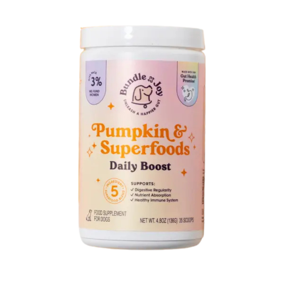 Bundle x Joy Pumpkin & Superfoods Daily Boost Supplemet for Dogs (4.8 oz) - Pet Vitamins & Supplements 1
