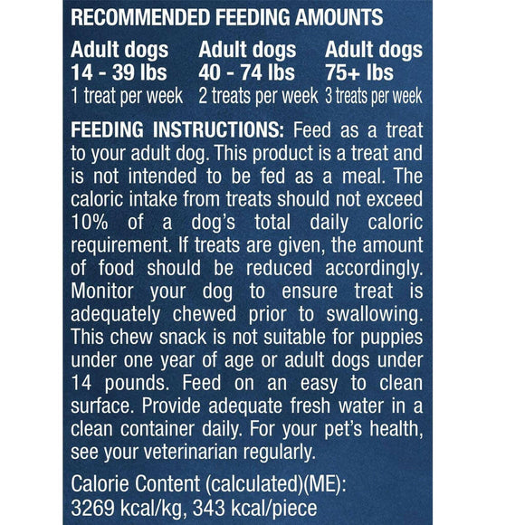 Purina Busy Bone Peanut Butter Flavor Long-Lasting Chew Small & Medium Dog Treats feeding guide