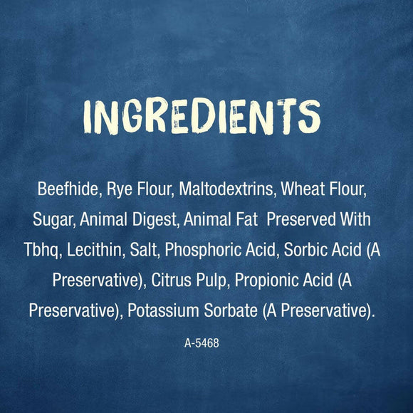 Ingredients of Purina Busy Rib Hide Long-Lasting Beef Hide Chew Small/Medium Dog Treats