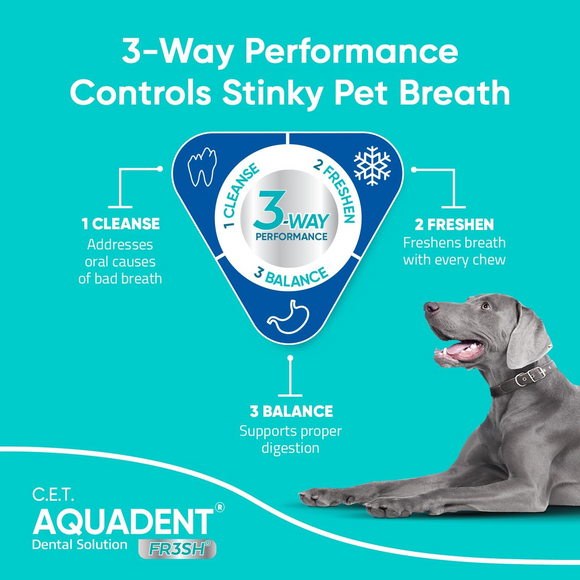 C.E.T. Aquadent Fr3sh Dental Solution Water Additive for Dogs & Cats - Dog Dental Care 3