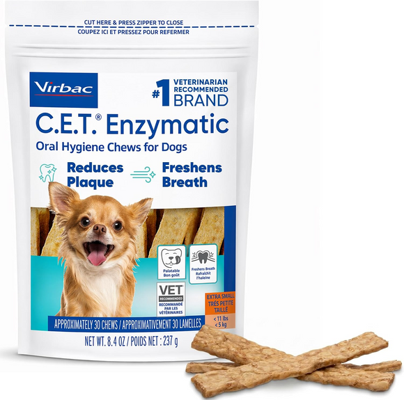 C.E.T. Enzymatic Dental Chews for Extra Small Dogs Under 11 lbs - 30 chews - Dog Dental Care 1