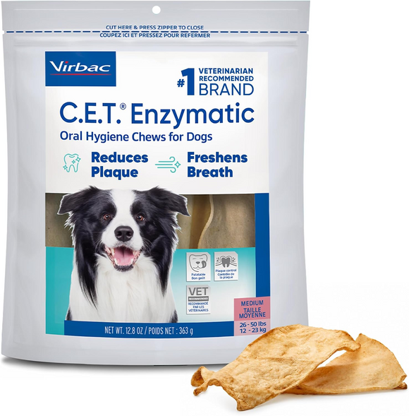 C.E.T. Enzymatic Dental Chews for Medium Dogs 26-50 lbs - Dog Dental Chews & Treats 1