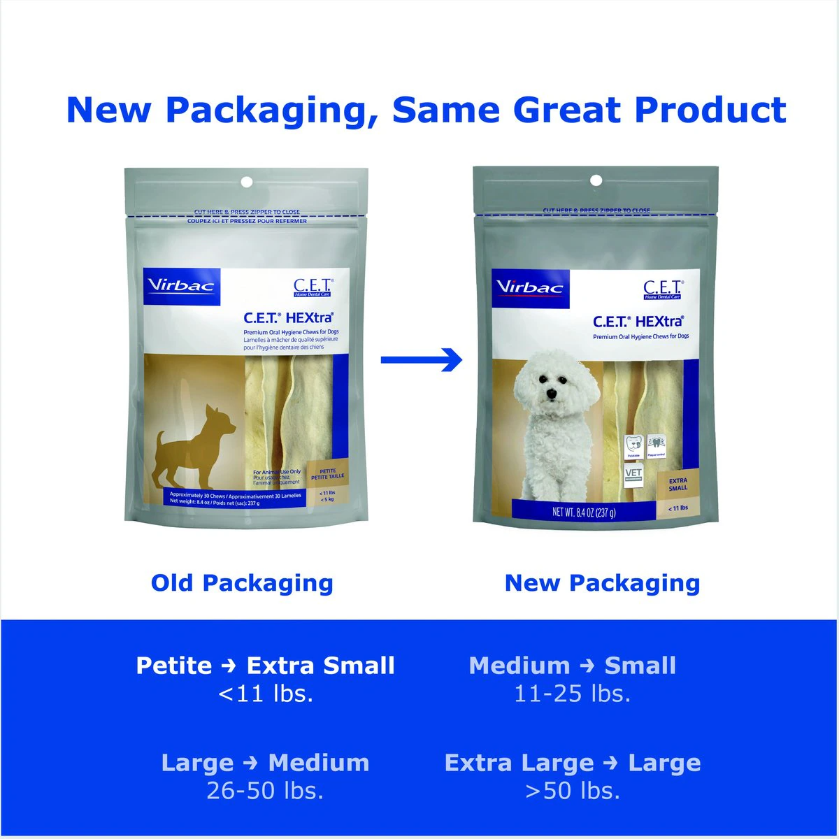 C.E.T. HEXtra Oral Hygiene Chews for Extra Small Dogs
