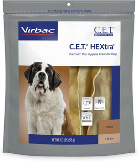 C.E.T. HEXtra Dental Chews for Large Dogs Over 50 lbs - 30 chews - Dog Dental Care 1