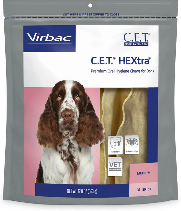 C.E.T. HEXtra Dental Chews for Medium Dogs 26-50 lbs - Dog Dental Care 1