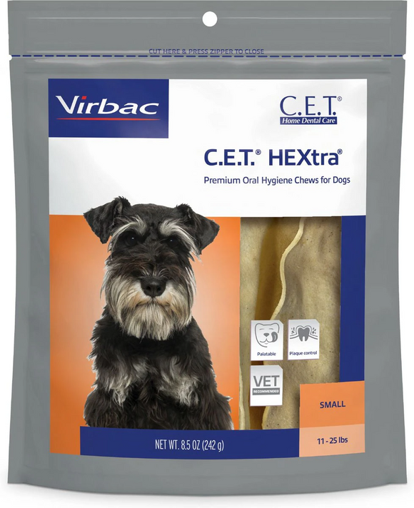 C.E.T. HEXtra Dental Chews for Small Dogs 11-25 lbs - 30 chews - Dog Dental Care 1
