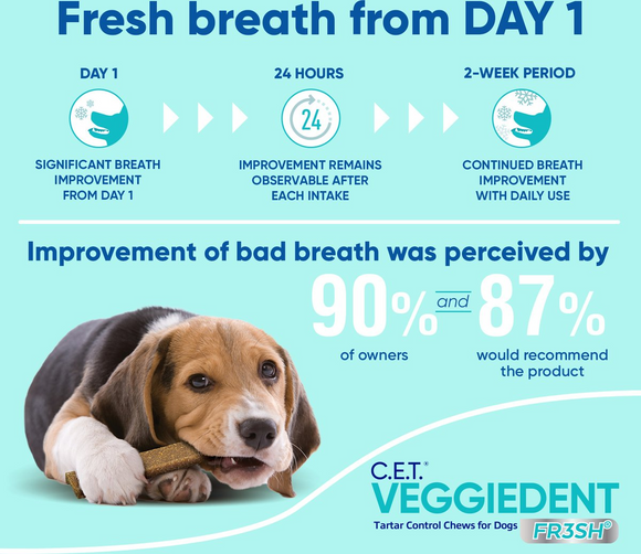 C.E.T. VeggieDent Fr3sh for Extra Small Dogs Under 11 lbs - Dog Dental Care 2