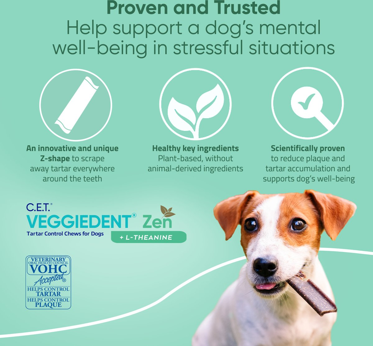 C.E.T. VeggieDent Zen Tartar Control Chews for Extra Small Dogs