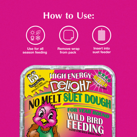 C&S High Energy Delight No Melt Suet Dough for Wild Birds (11 oz) - Bird Food 2