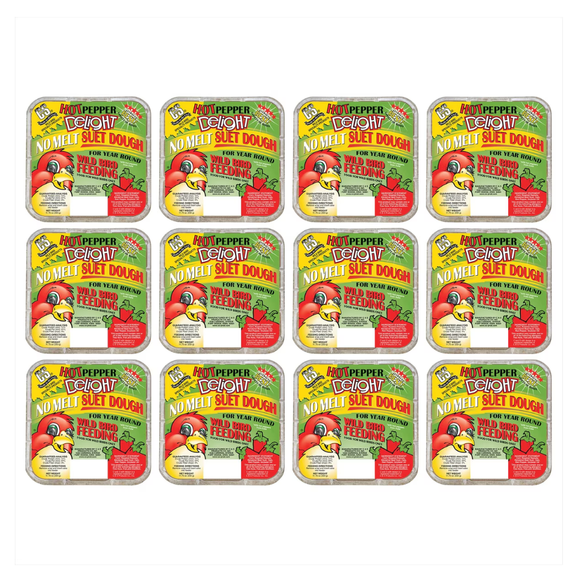 C&S Hot Pepper Delight No Melt Suet Dough for Wild Birds (11.75 oz) - 12 pack - Bird Food 14