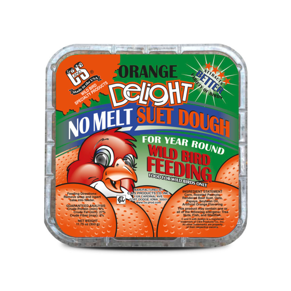 C&S No Melt Suet Dough for Wild Birds (11.75 oz) - Orange Delight (12 Pack) - Bird Food 22