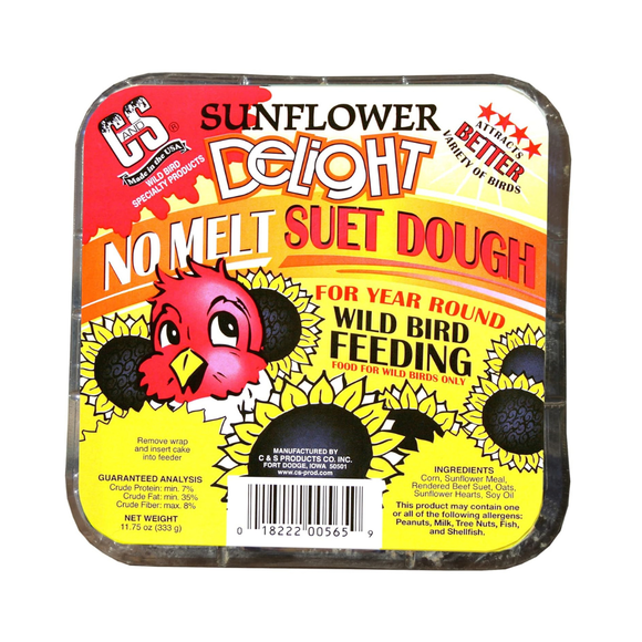 C&S No Melt Suet Dough for Wild Birds (11.75 oz) - Sunflower Delight (8 Pack) - Bird Food 1