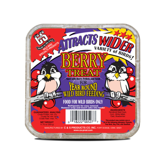 C&S Suet Treat for Wild Birds 12 pack - Berry (11.75 oz) - Bird Treats 1