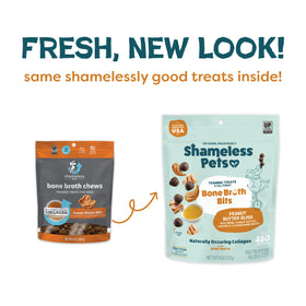 Shameless Pets Bone Broth Bits Peanut Butter Bliss Training Treats For Dogs (8 oz) - 0