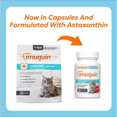 Nutramax Imuquin Immune Health Supplement for Cats, 30 Sprinkle Capsules - 0