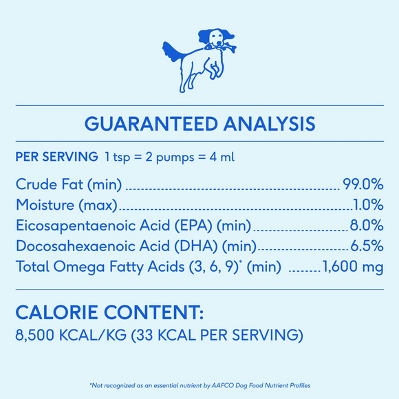 Native Pet Wild-Caught Alaskan Sockeye Salmon Oil for Dogs (8 oz)