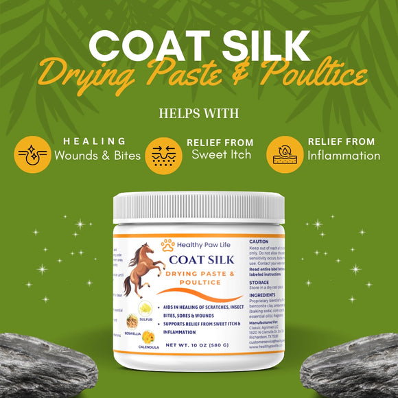 Healthy Paw Life Coat Silk Drying Paste & Poultice for Horse, 10-oz