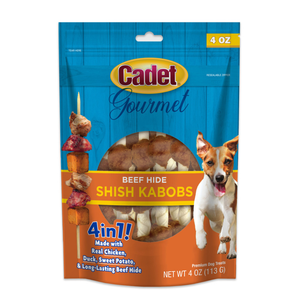 Cadet Gourmet Beef Hide Shish Kabob Dog Treats - 4 oz - Dog Treats 1