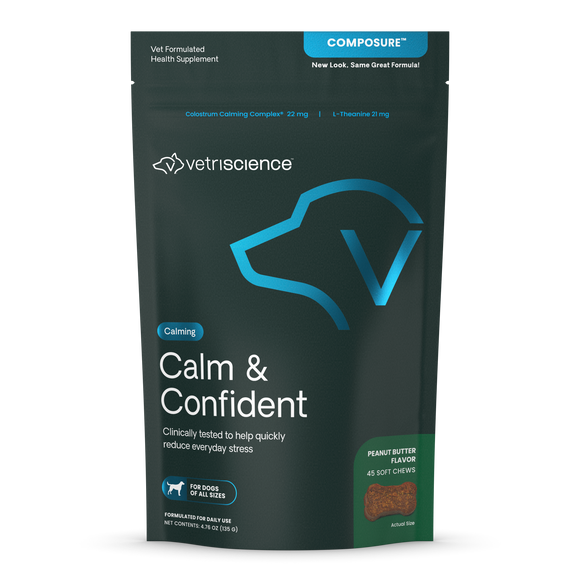 Calm & Confident Chews for Dogs Peanut Butter Flavor - 45 soft chews - Dog Supplements & Vitamins 1