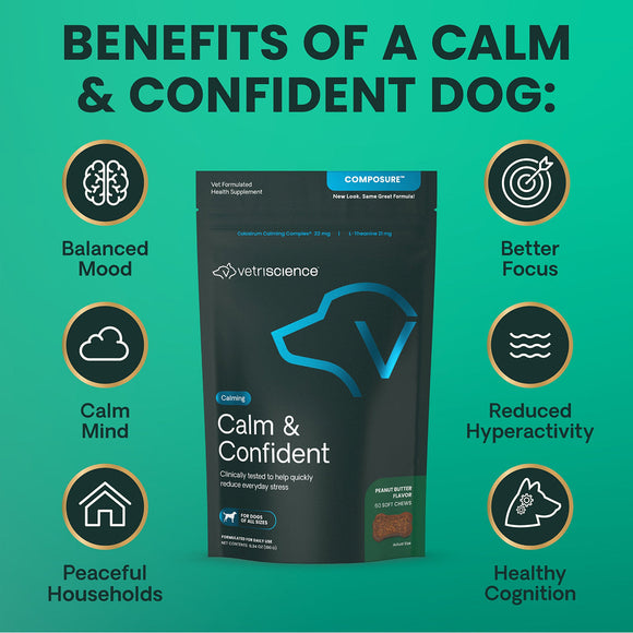 Calm & Confident Chews for Dogs Peanut Butter Flavor