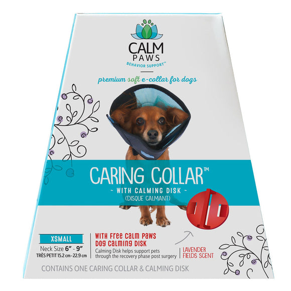 Calm Paws Caring Collar with Caming Disk for Dogs - X-Small, Neck Size 6’’-9’’ - Dog Calming & Anxiety Aids 1
