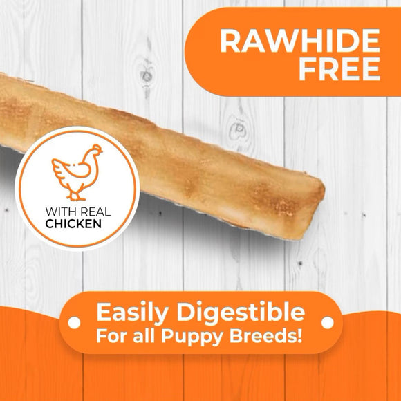 Canine Naturals Hide Free PUPPY Chicken Recipe Rolls Treats (2 Large Rolls) For Dog