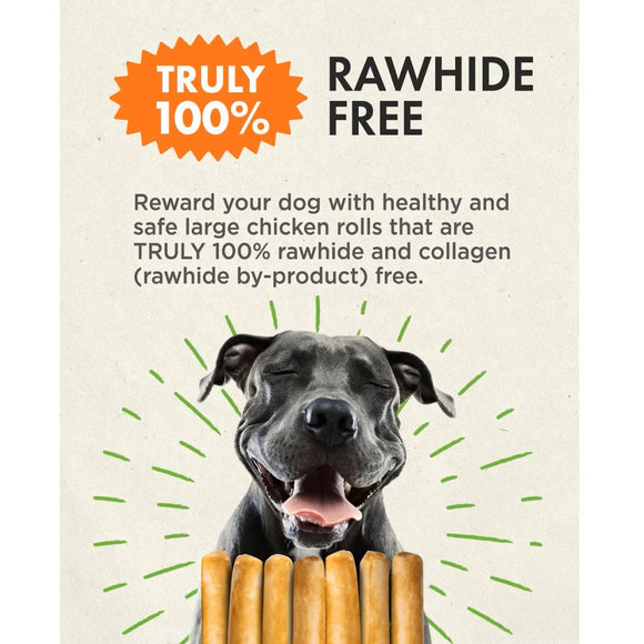Canine Naturals Raw-Hide Free Chicken Recipe Rolls Dog Treats