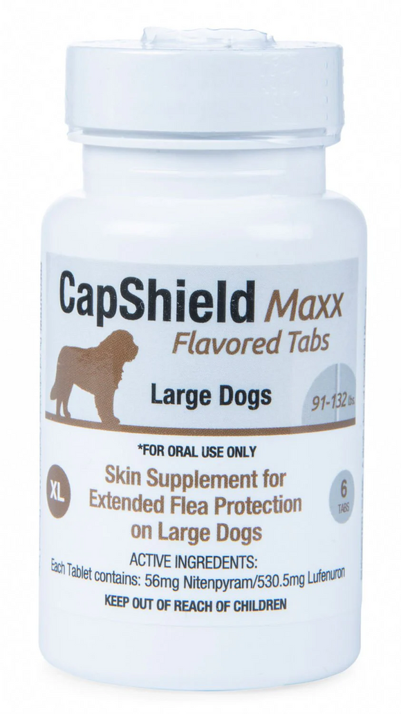 CapShield Maxx Flea Protection Flavored Tablets for Dogs - 91-132 lbs (6 tabs) - Flea & Tick 5