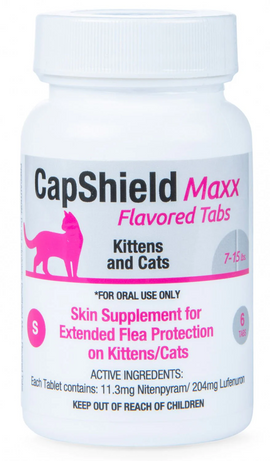 CapShield Maxx Flea Protection Supplement for Cats 7-15 lb (6 tablets) - Flea & Tick 1
