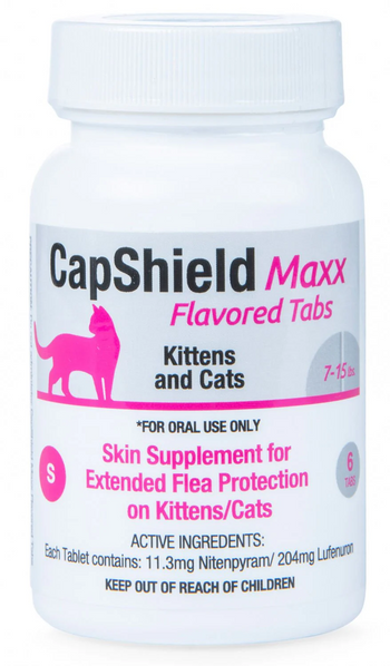 CapShield Maxx Flea Protection Supplement for Cats 7-15 lb (6 tablets) - Flea & Tick 1