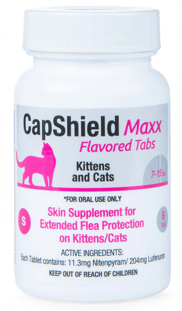 CapShield Maxx Flea Protection Supplement for Cats 7-15 lb (6 tablets) - Flea & Tick 1
