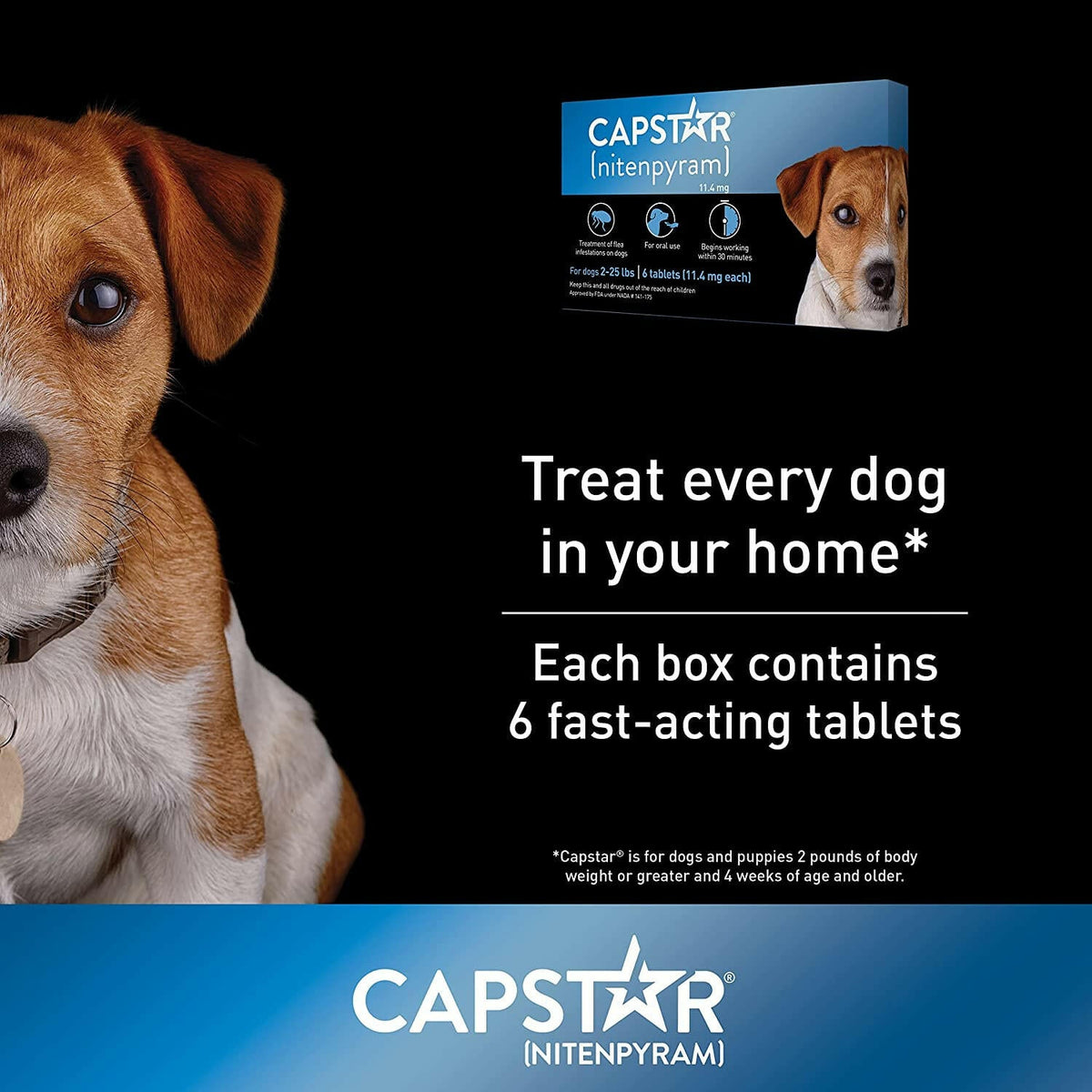 Capstar Flea Oral Treatment Tablets for Dogs, 2-25 lbs