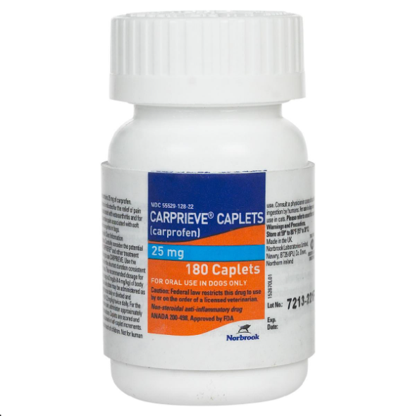 Login Caplets Carprieve 25mg Carprofen Caplets for Dog Pain Relief