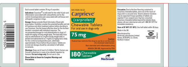Carprieve 75mg Chewable Tablets