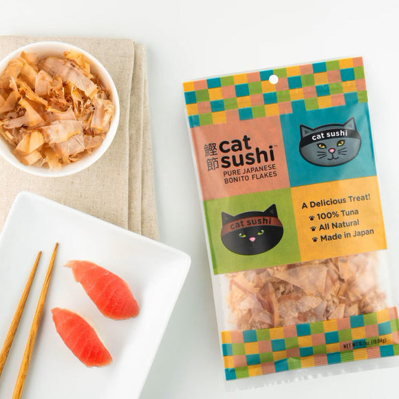 Cat Sushi THICK CUT Pure Japanese Bonito Flakes Treats for Cats (0.7 oz)