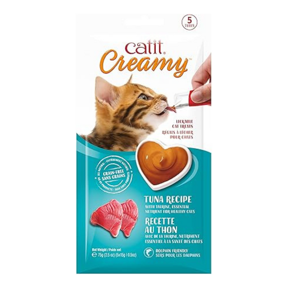 Catit Creamy Lickable Cat Treats 0.5-oz tubes - Tuna / Pack of 12 - Cat Treats 5